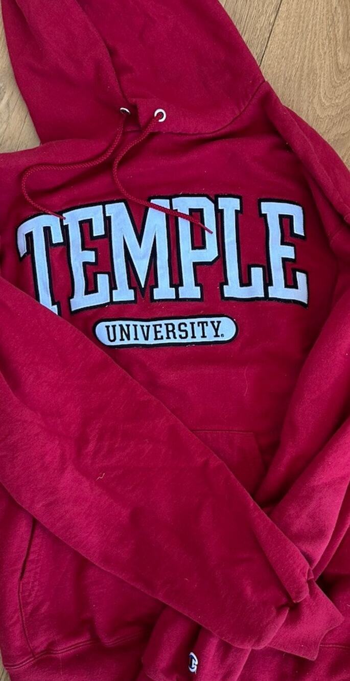 Temple University Owls Stitched Champion Hoodie Pullover Sweatshirt XL